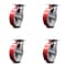 Service Caster 8 Inch Red Poly on Cast Iron Caster Set with Ball Bearings and Swivel Locks SCC-35S820-PUB-RS-BSL-4 - alternate 1
